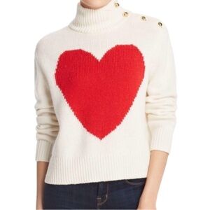 Kate Spade Broome Street Famous Heart Graphic Wool Cashmere High Neck Sweater